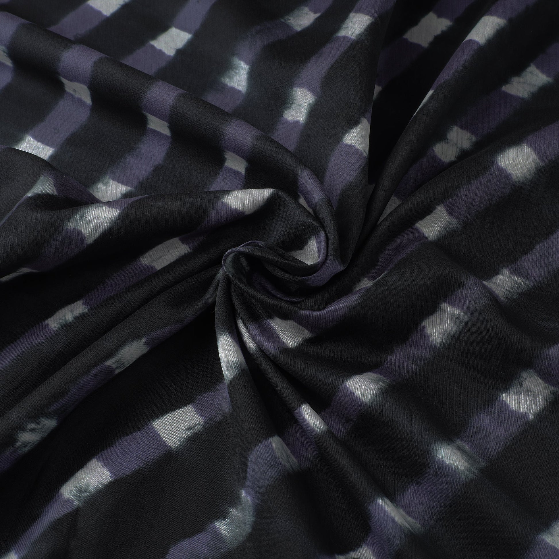 Black - Leheriya Tie-Dye Mothra Chanderi Silk Fabric 23