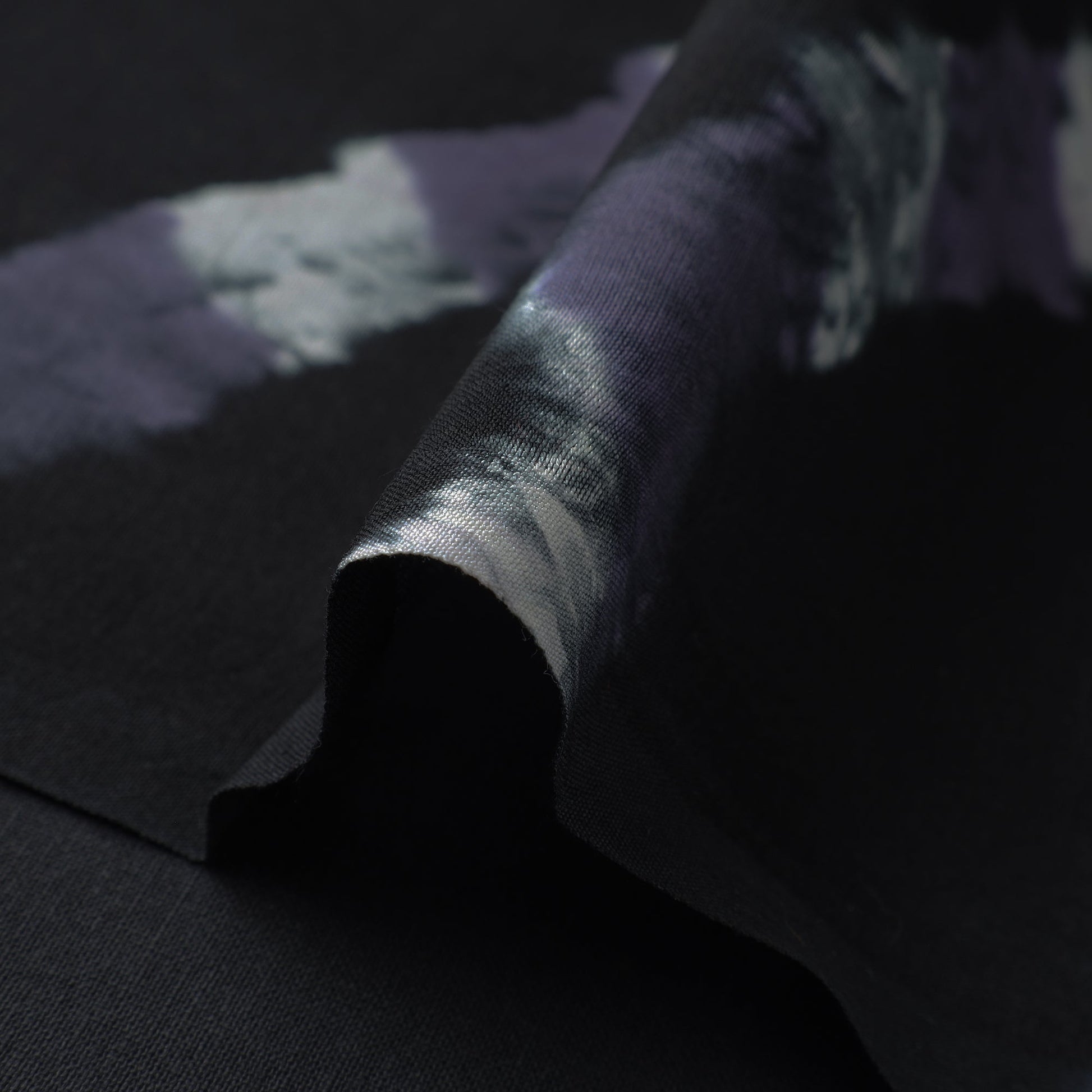 Black - Leheriya Tie-Dye Mothra Chanderi Silk Fabric 23