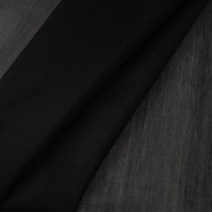 Black - Traditional Chanderi Silk Cotton Handloom Fabric 03