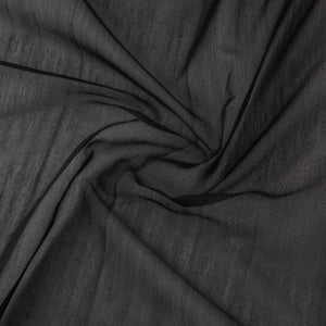 Black - Traditional Chanderi Silk Cotton Handloom Fabric 03
