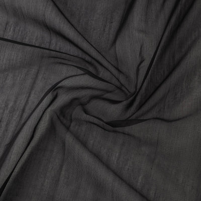 Black - Traditional Chanderi Silk Cotton Handloom Fabric 03