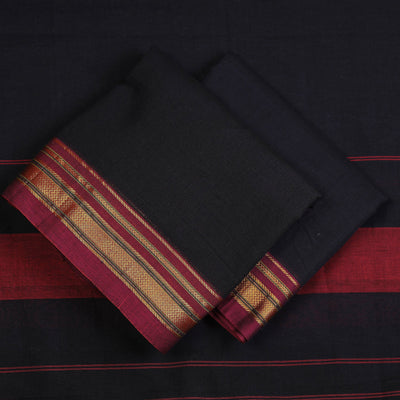 Black - 3pc Dharwad Cotton Suit Material Set 54