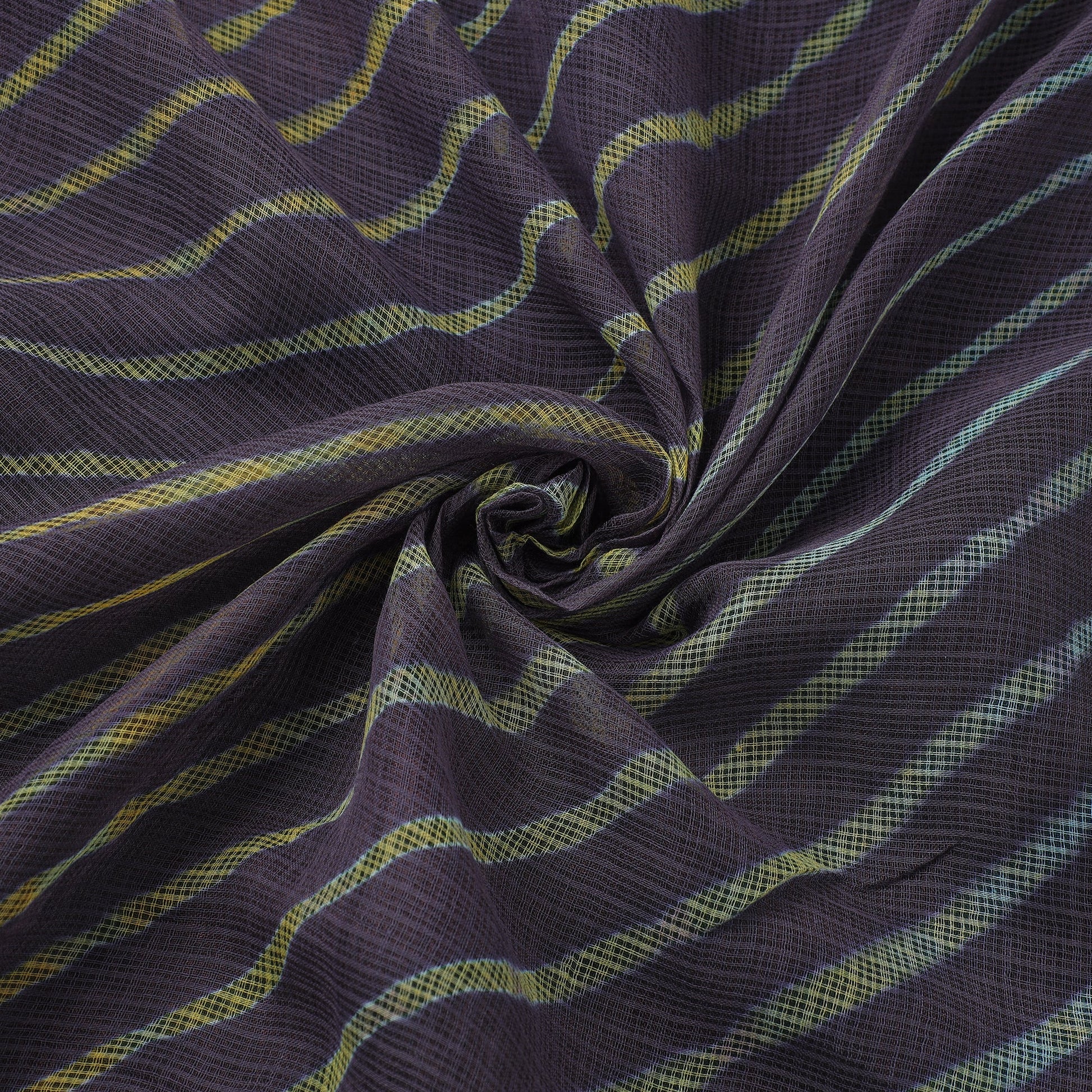 Black - Leheriya Tie-Dye Kota Doria Cotton Fabric 74