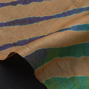 Brown - Leheriya Tie-Dye Tussar Silk Handloom Fabric 83