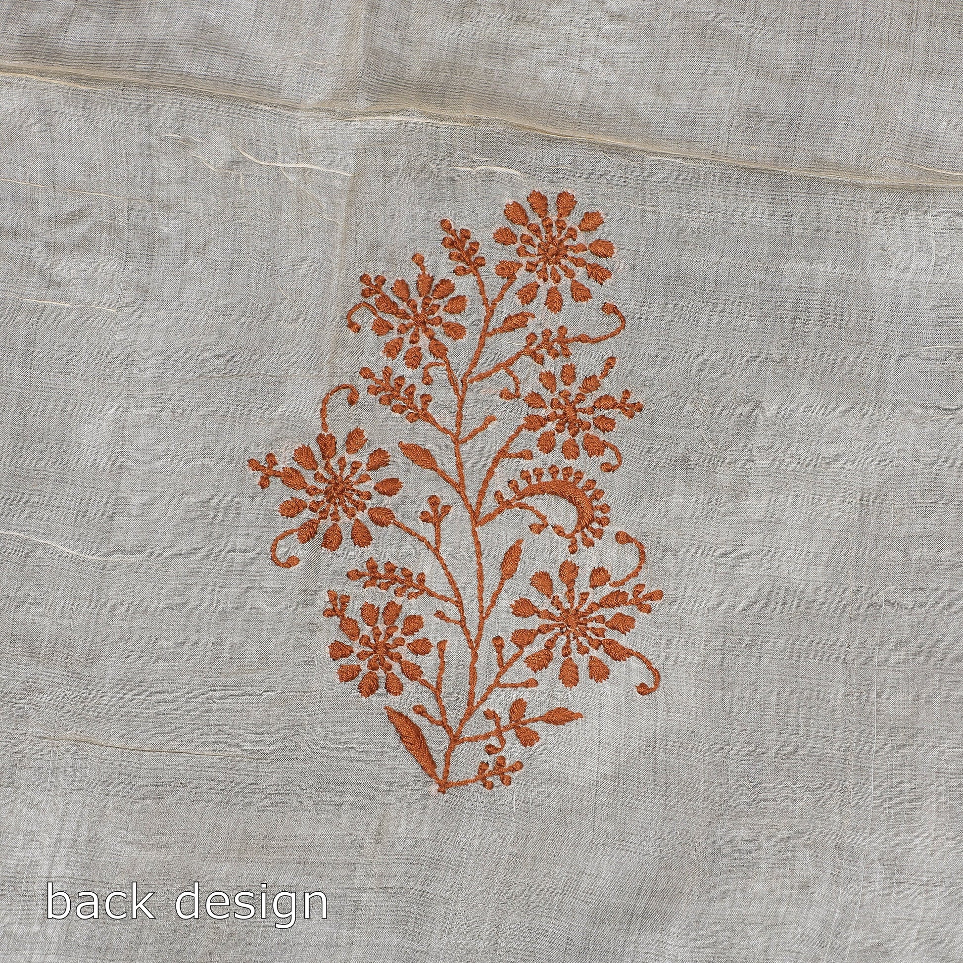 Beige - Lucknow Chikankari Hand Embroidery Tussar Silk Handloom Kurta Material - 2.8 Meter