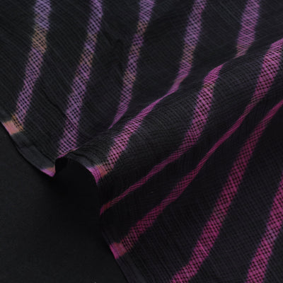 Black - Leheriya Tie-Dye Kota Doria Cotton Fabric 95