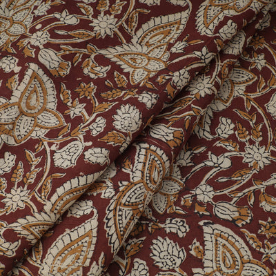 Brown - Bagru Block Print Cotton Fabric 37