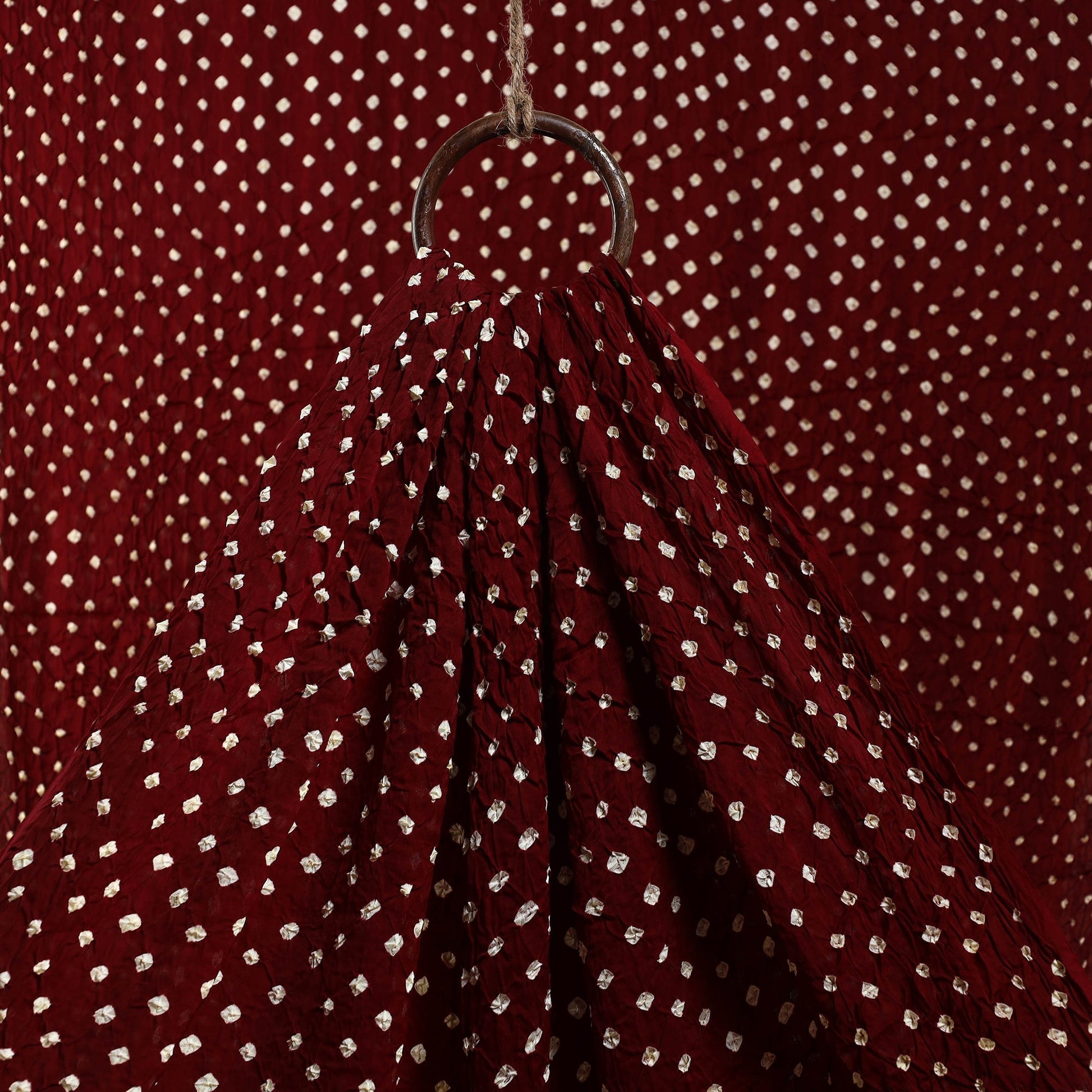 Brown - Kutch Tie-Dye Modal Silk Bandhani Fabric 05
