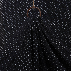 Black - Kutch Tie-Dye Modal Silk Bandhani Fabric 16