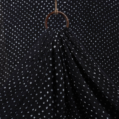 Black - Kutch Tie-Dye Modal Silk Bandhani Fabric 16