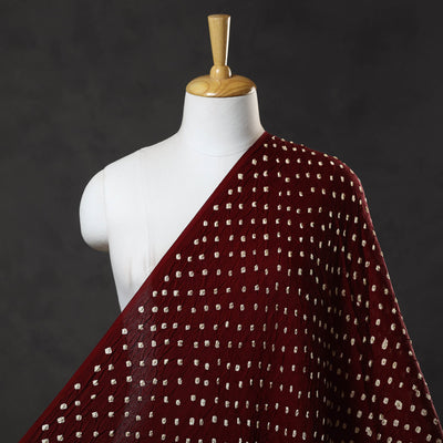 Brown - Kutch Tie-Dye Modal Silk Bandhani Fabric 05