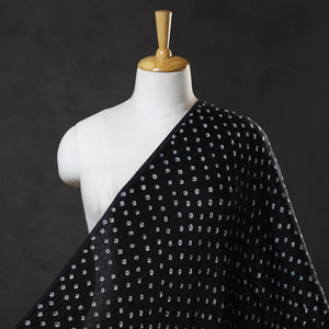 Black - Kutch Tie-Dye Modal Silk Bandhani Fabric 16
