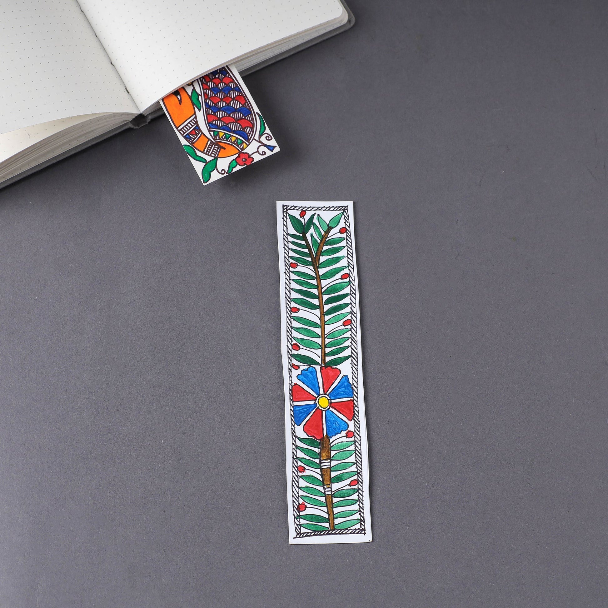 Assorted - Madhubani Handpainted Bookmark (7.5 x 2 in)