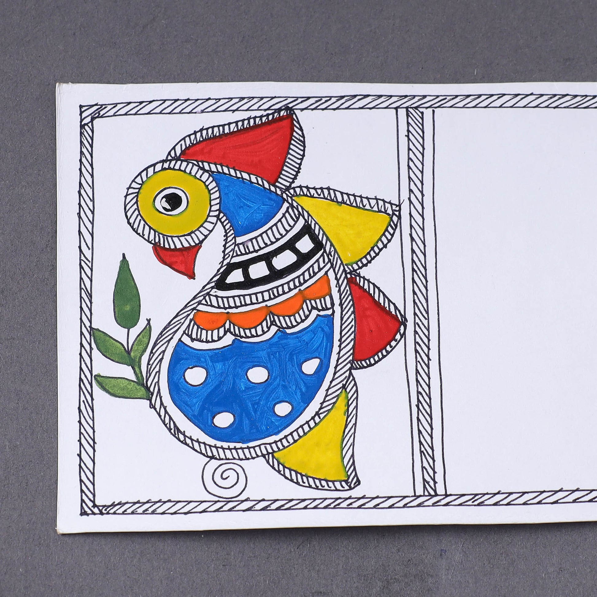 Assorted - Madhubani Handpainted Post Card (3.5 x 5.5 in)