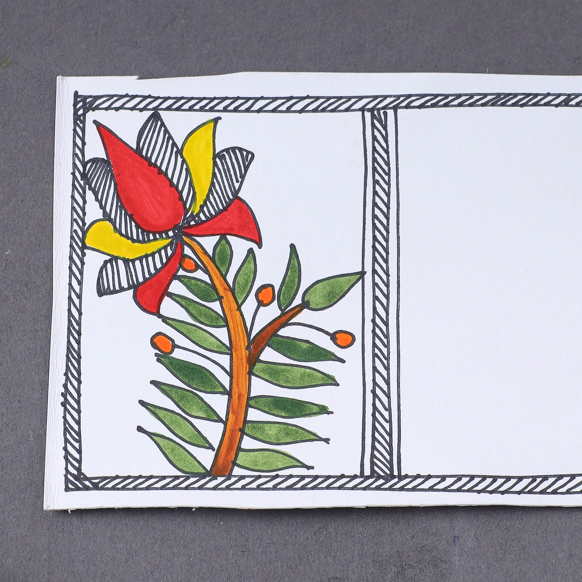 Assorted - Madhubani Handpainted Post Card (3.5 x 5.5 in)