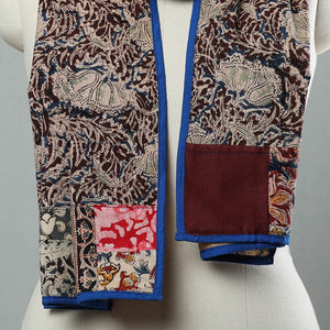Brown - Kalamkari Block Printed Cotton Patchwork Stole 35