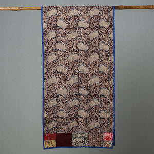 Brown - Kalamkari Block Printed Cotton Patchwork Stole 35