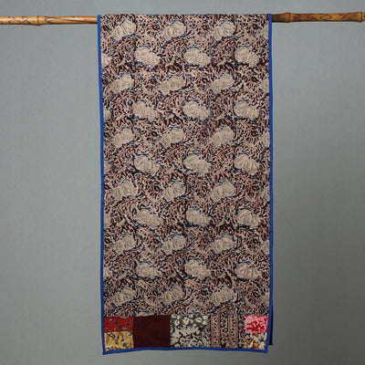 Brown - Kalamkari Block Printed Cotton Patchwork Stole 35