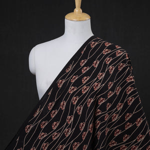 Black - Bindaas Hand Block Printed Cotton Fabric