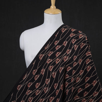 Black - Bindaas Hand Block Printed Cotton Fabric