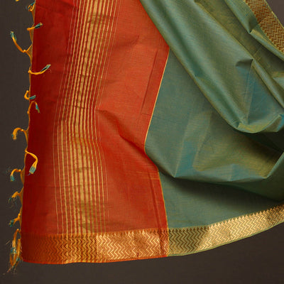 3pc Mangalagiri Cotton Suit Material Set with Zari Border