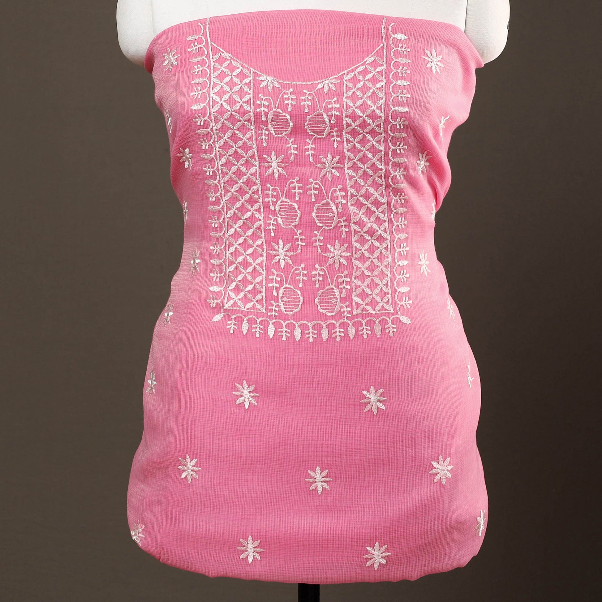 3pc Cotton Embroidered Kota Doria Dress Material 06