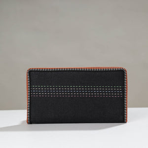 Black - Tribal Hand Embroidered Jute Passport Cover