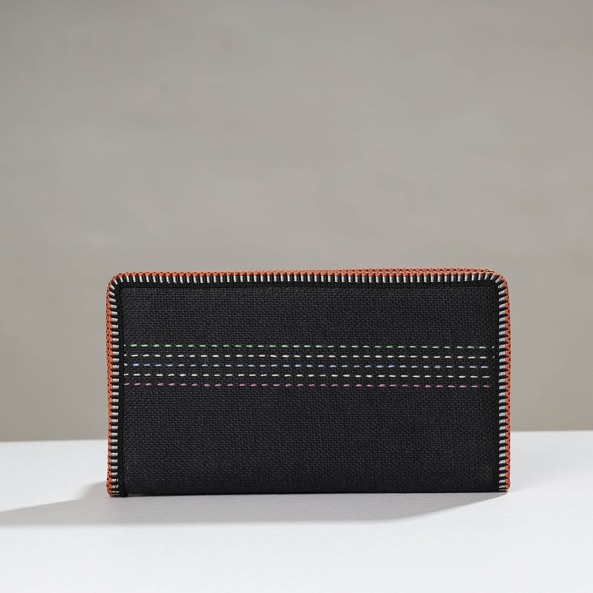 Black - Tribal Hand Embroidered Jute Passport Cover