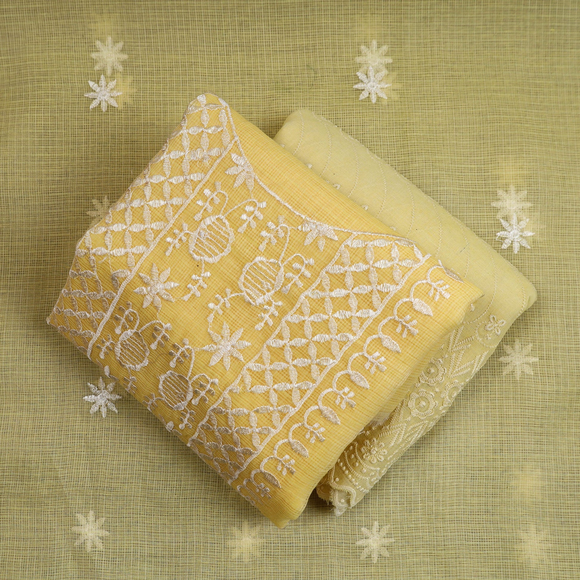 3pc Cotton Embroidered Kota Doria Dress Material 04