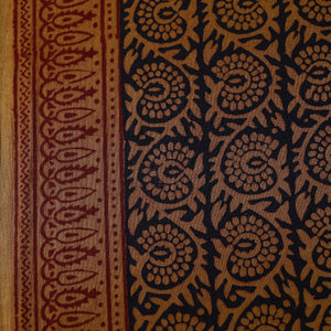 Brown - Bagh Hand Block printed Cotton Fabric