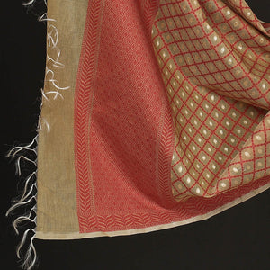 Beige - 2pc Zari Buti Silk Cotton Handloom Banarasi Dress Material
