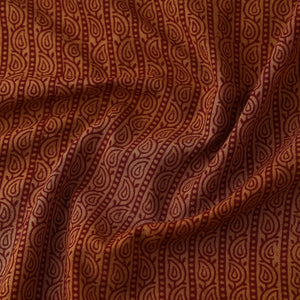 Brown - Bagh Hand Block printed Cotton Fabric