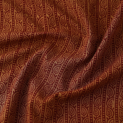 Brown - Bagh Hand Block printed Cotton Fabric