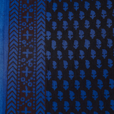 Blue - Bagh Hand Block printed Cotton Fabric