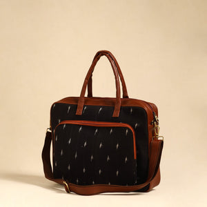 Black - Handmade Pochampally Ikat Laptop Bag 28