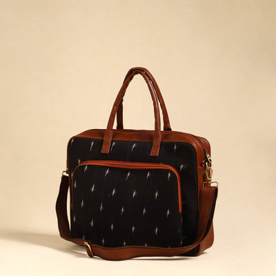Black - Handmade Pochampally Ikat Laptop Bag 28