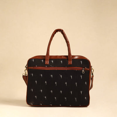 Black - Handmade Pochampally Ikat Laptop Bag 28