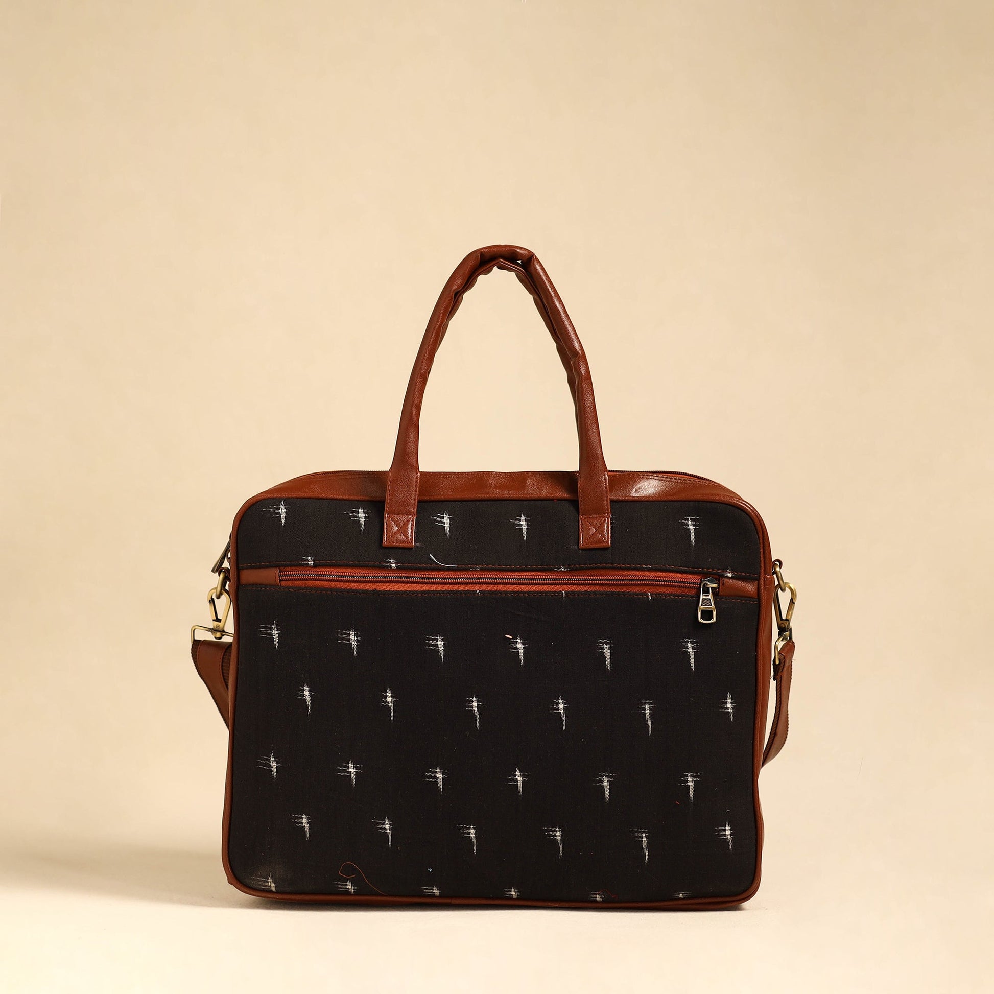 Black - Handmade Pochampally Ikat Laptop Bag 28
