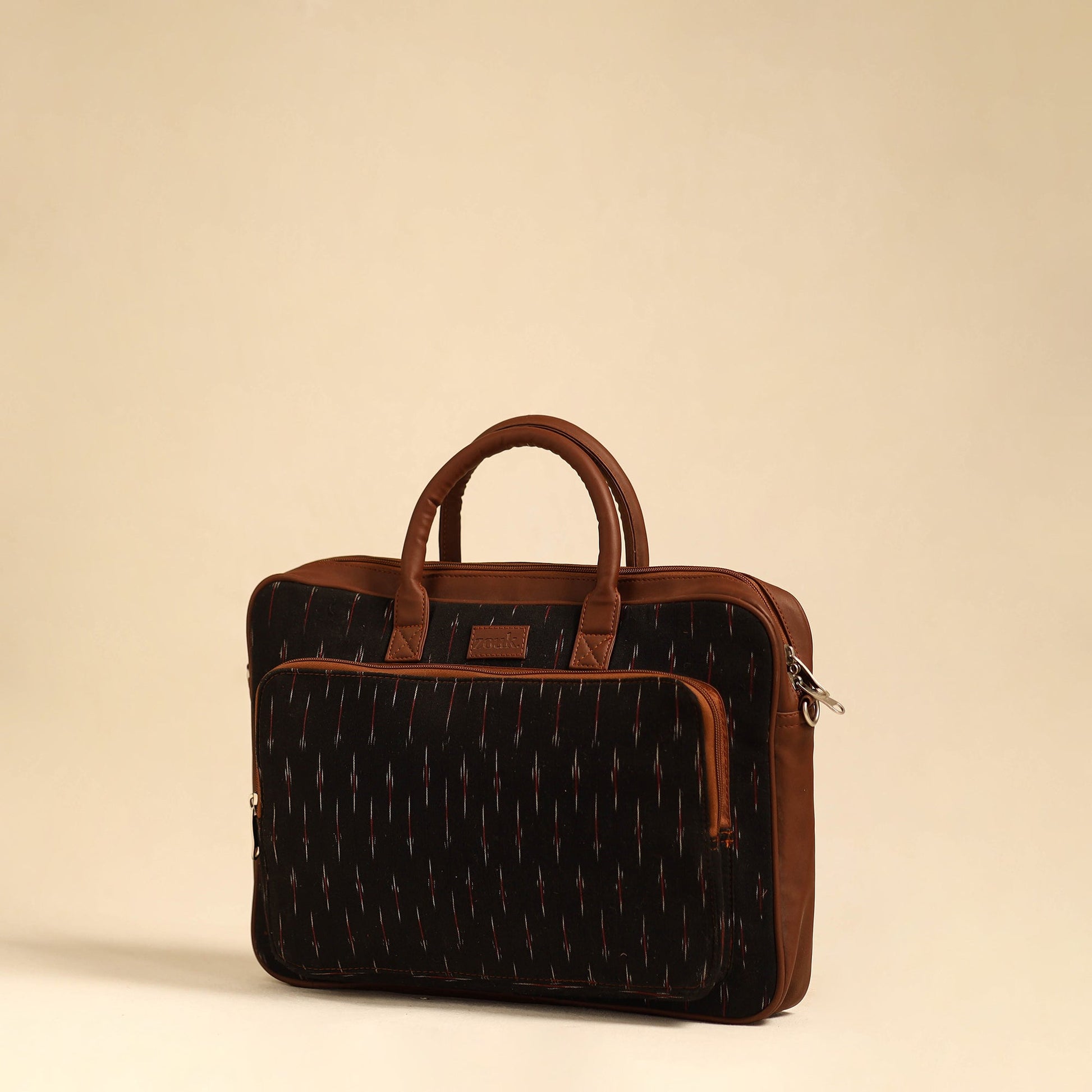 Black - Handmade Pochampally Ikat Laptop Bag 33