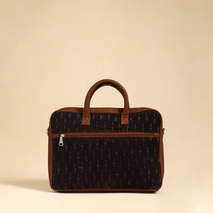 Black - Handmade Pochampally Ikat Laptop Bag 33