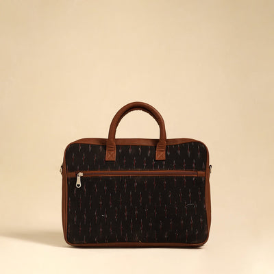 Black - Handmade Pochampally Ikat Laptop Bag 33