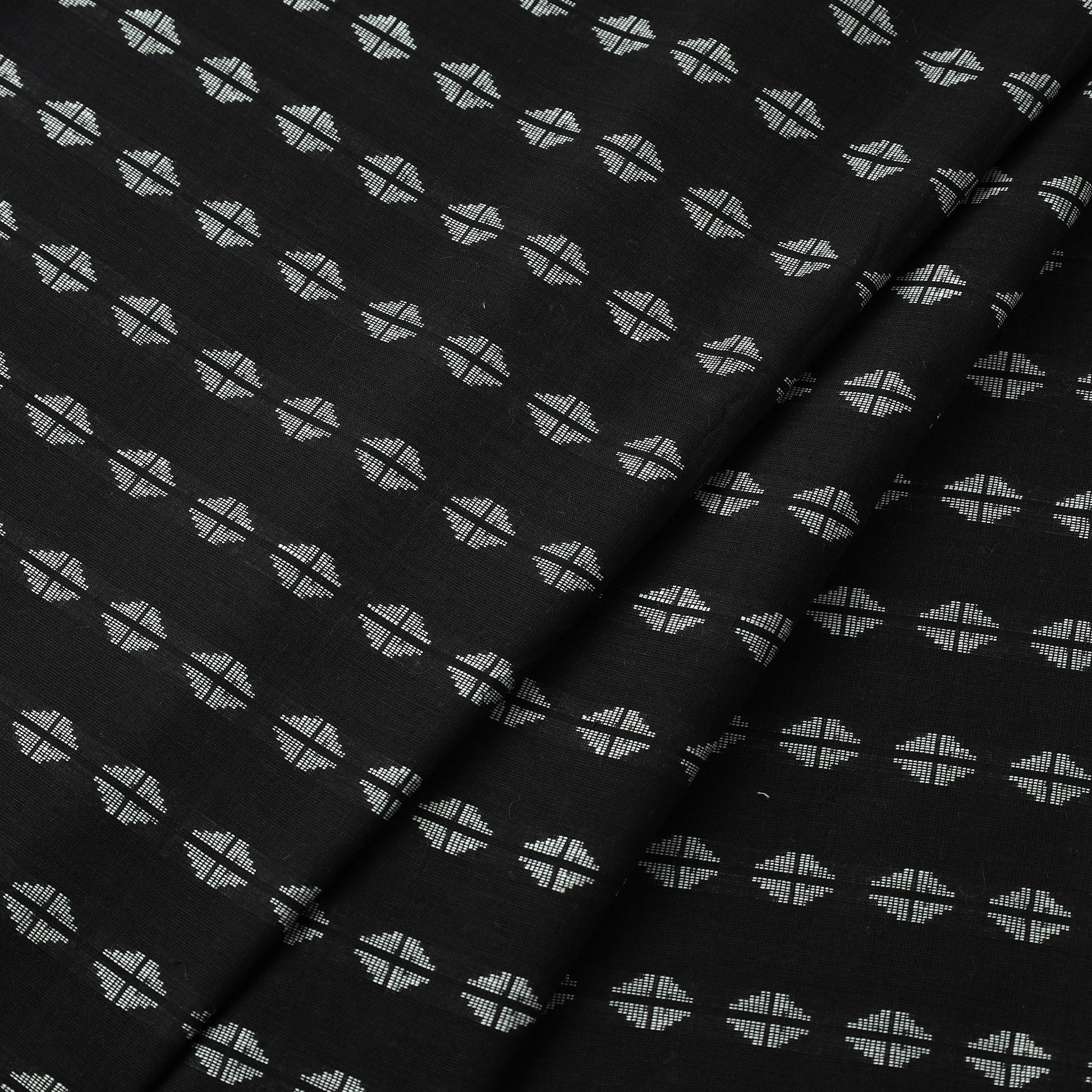 Black - Jacquard Prewashed Cotton Fabric