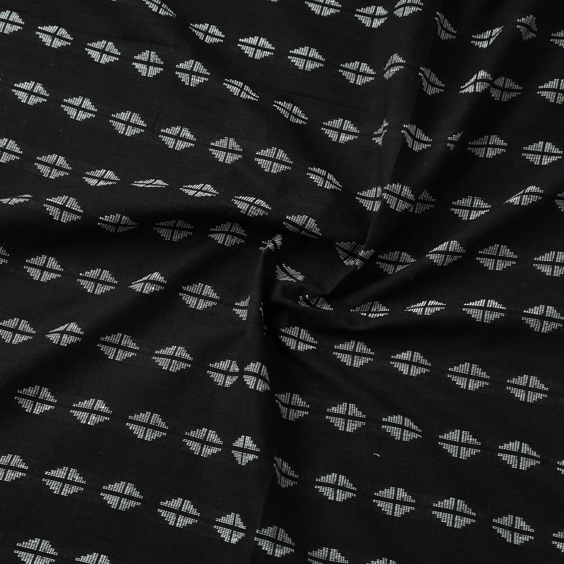 Black - Jacquard Prewashed Cotton Fabric