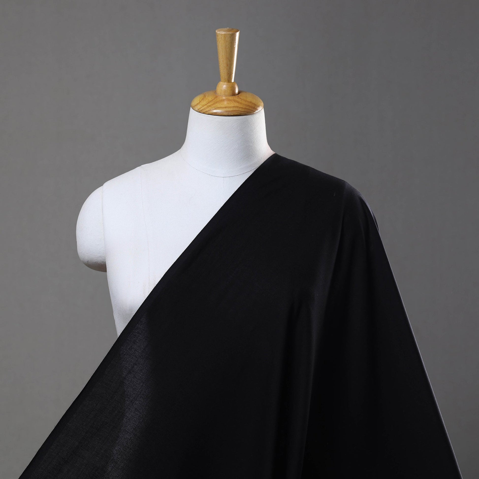 Black - Prewashed Plain Cotton Fabric 01
