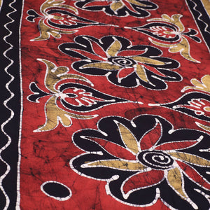 Black - Hand Batik Printed Cotton Single Bed Cover (96 x 59 in) 01