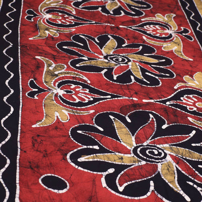 Black - Hand Batik Printed Cotton Single Bed Cover (96 x 59 in) 01