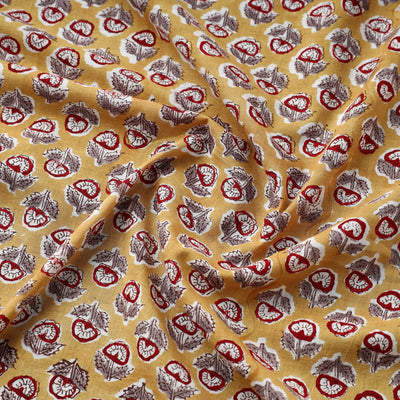 Brown - Pure Cotton Sanganeri Print Fabric 15