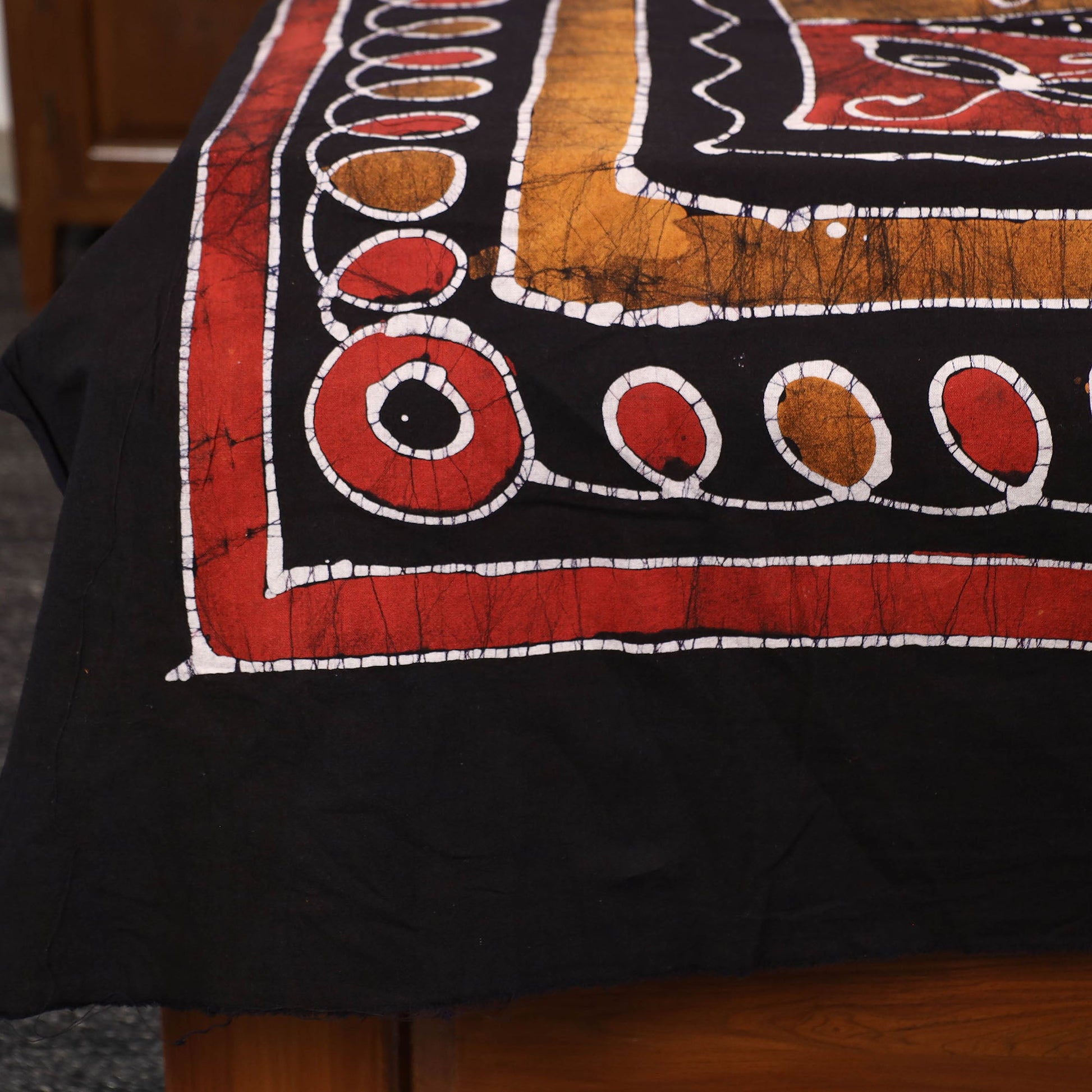 Black - Hand Batik Printed Cotton Single Bed Cover (96 x 59 in) 07