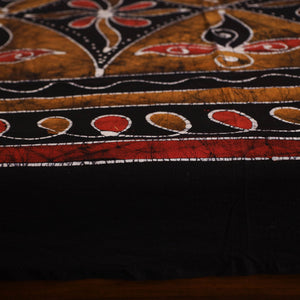 Black - Hand Batik Printed Cotton Single Bed Cover (96 x 59 in) 07