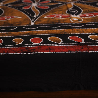 Black - Hand Batik Printed Cotton Single Bed Cover (96 x 59 in) 07